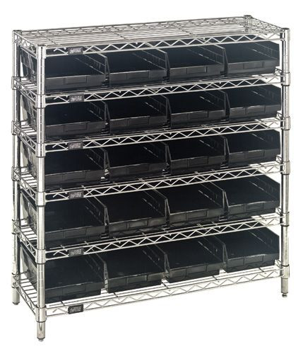 CONDUCTIVE BIN WIRE SHELVING SYSTEM, 36 IN.H