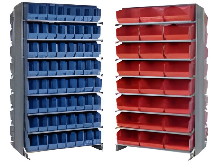 DOUBLE SIDED PICK RACKS WITH BINS