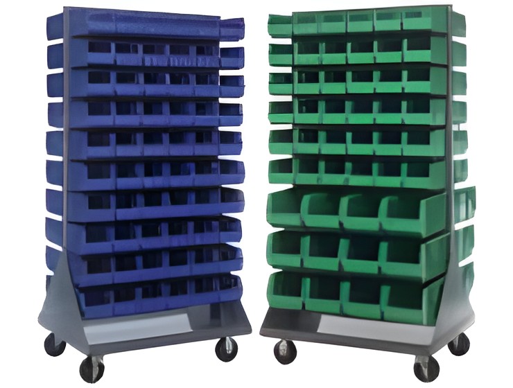 MOBILE LOUVERED PANELS WITH BINS