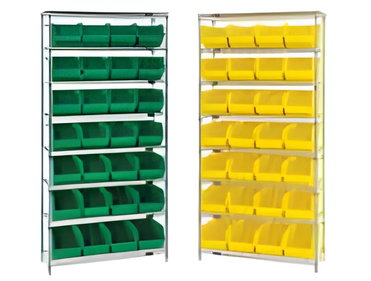 WIRE SHELVING WITH BINS