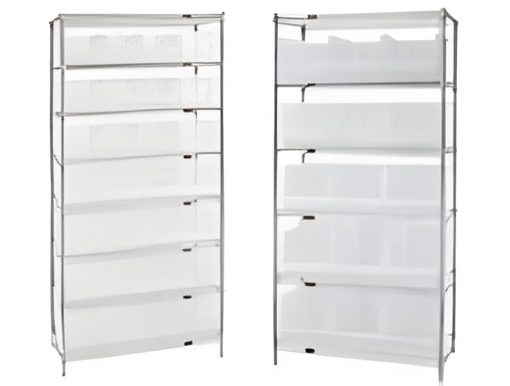 WIRE SHELVING WITH CLEAR BINS