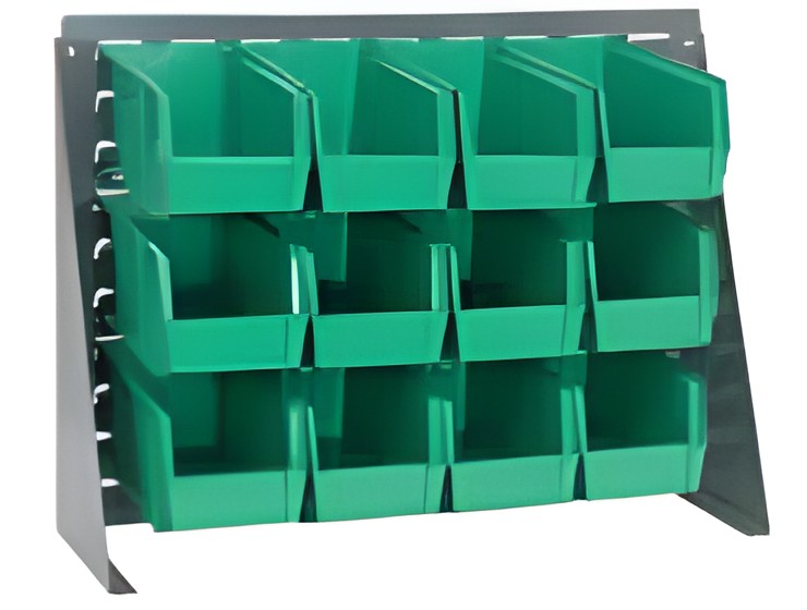 LOUVERED PANEL BENCH RACKS WITH BINS