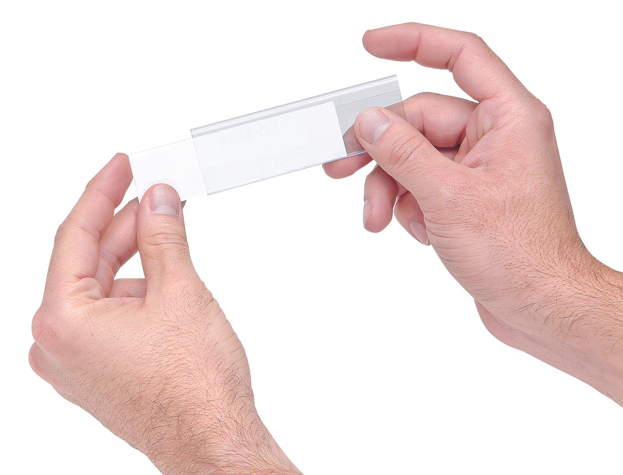 LABEL HOLDER WITH LASER INSERTS