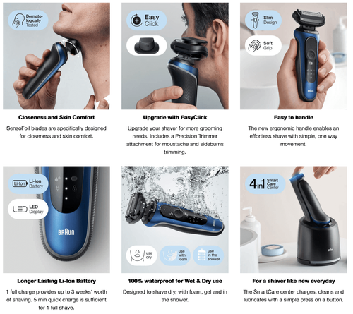 Braun Series 6 6072cc Self Cleaning Electric Shaver  (Must Ship UPS Ground)