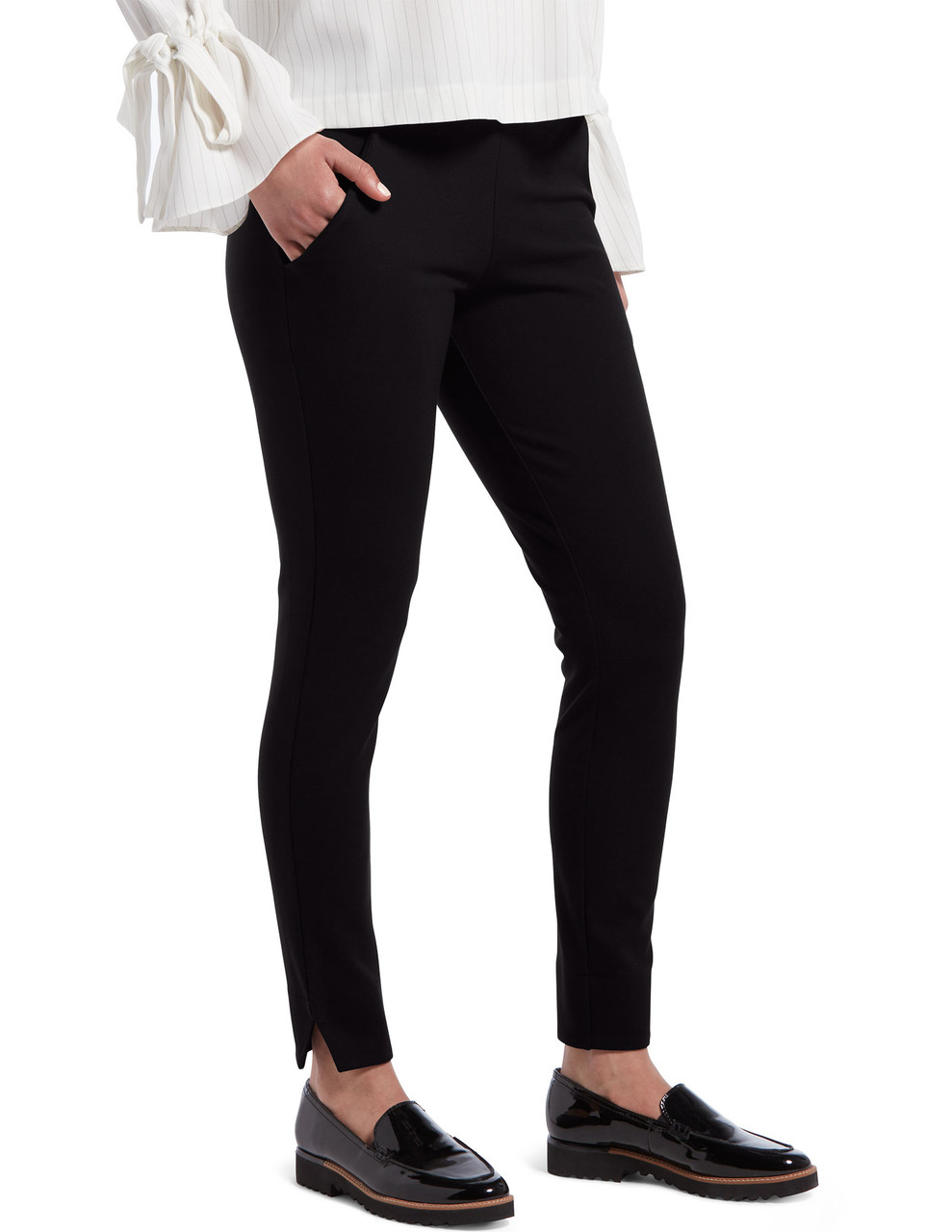 Hue U15753H Navy Ottoman Paneled Stretch Ponte Leggings - MSRP $54