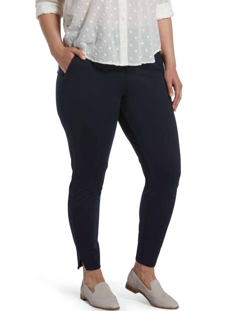 Ci Sono Ponte Leggings W/PU detailing