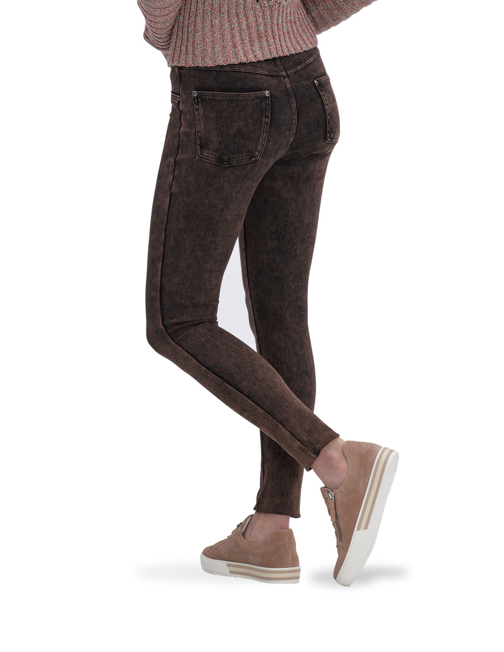 HIGH WAIST DENIM CURVY LEGGING 20652Y - Brock's