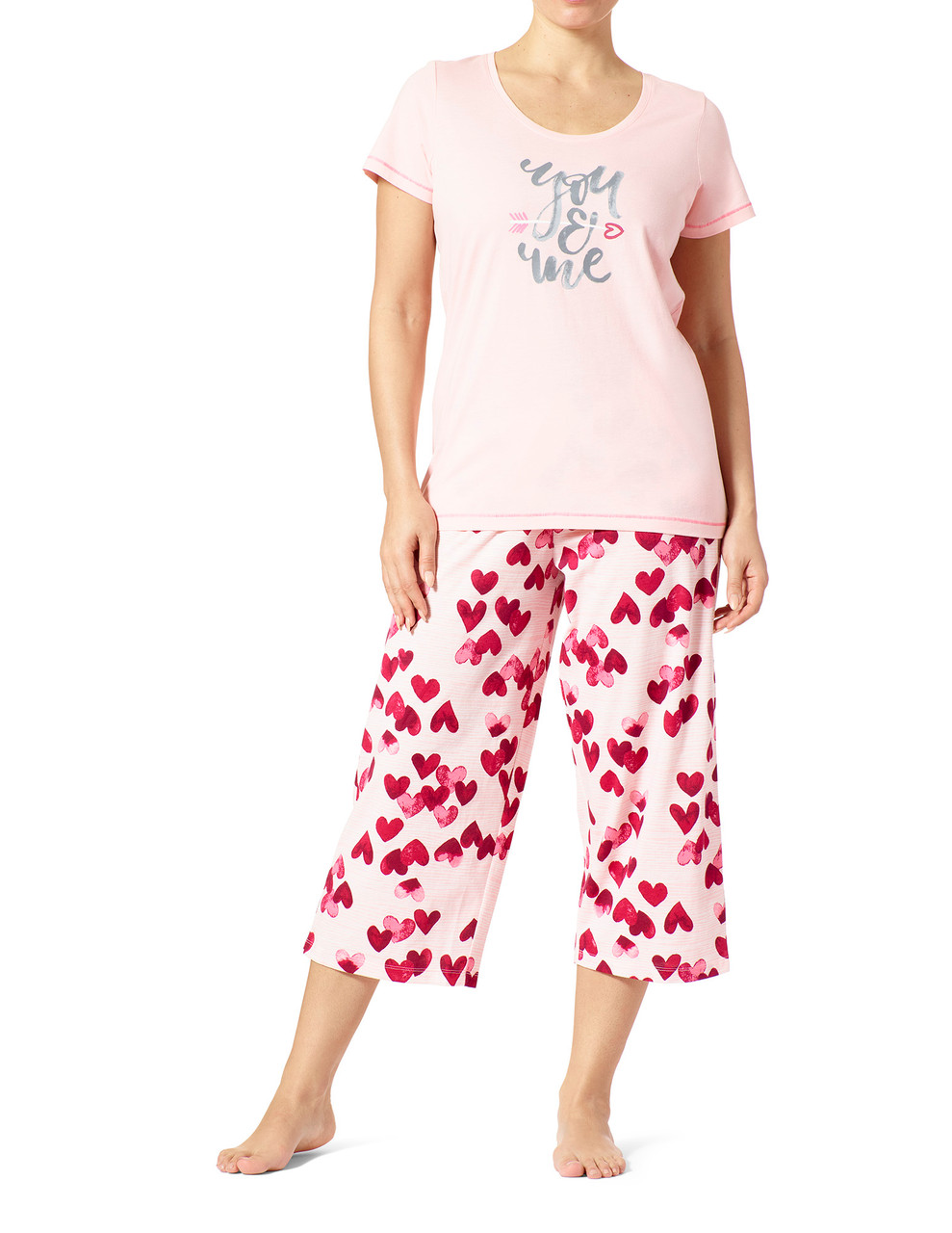 Cozy Capri Pajama Set - Gray 1X in Women's Cotton Pajamas