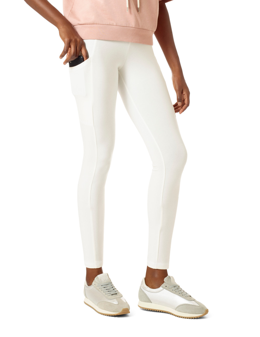 Ribbed leggings - White - Ladies | H&M IN