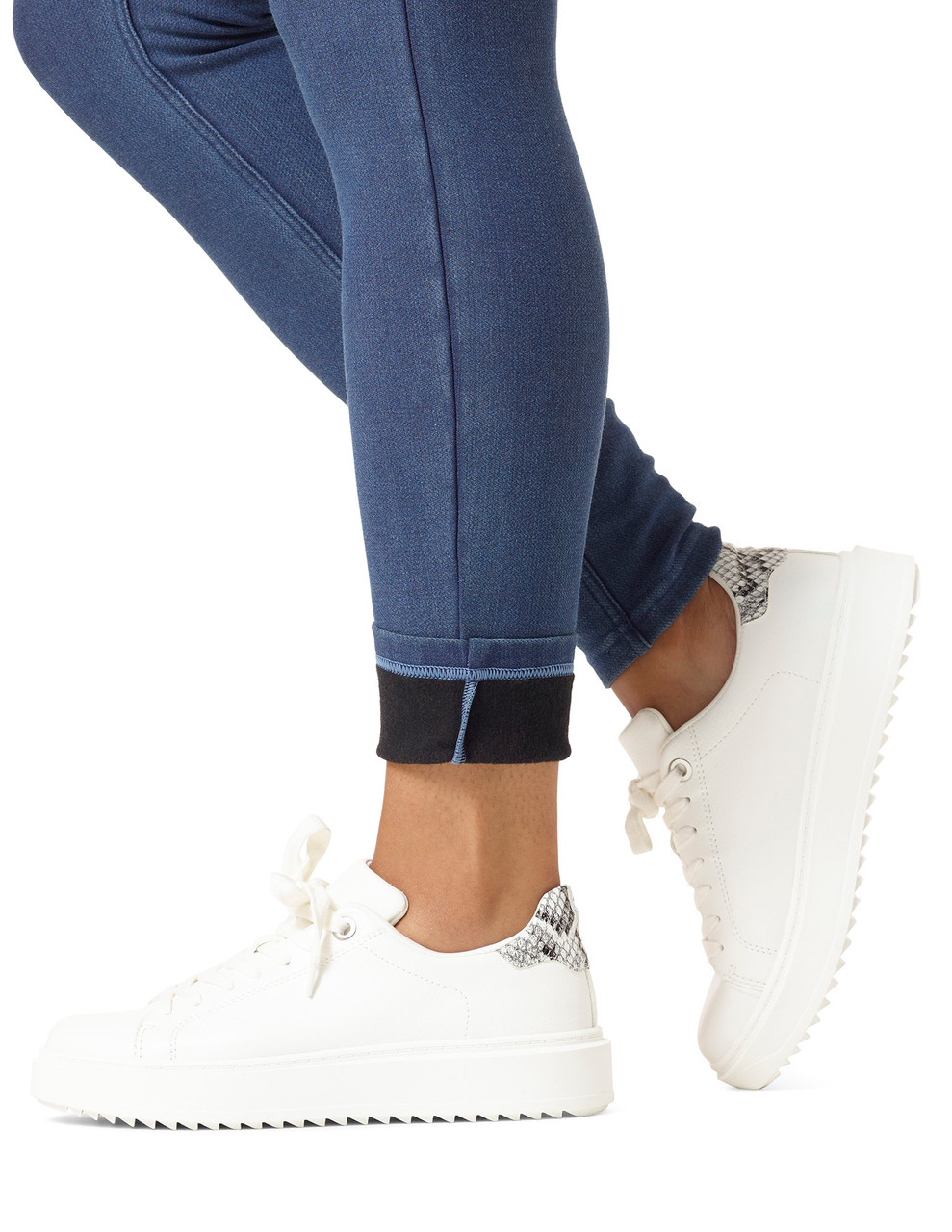 Buy HAU Thermal Fleece Denim Jeggings - Women's Denim Print Fake Jeans  Seamless Fleece Lined Leggings, Full Length (Blue, L) at