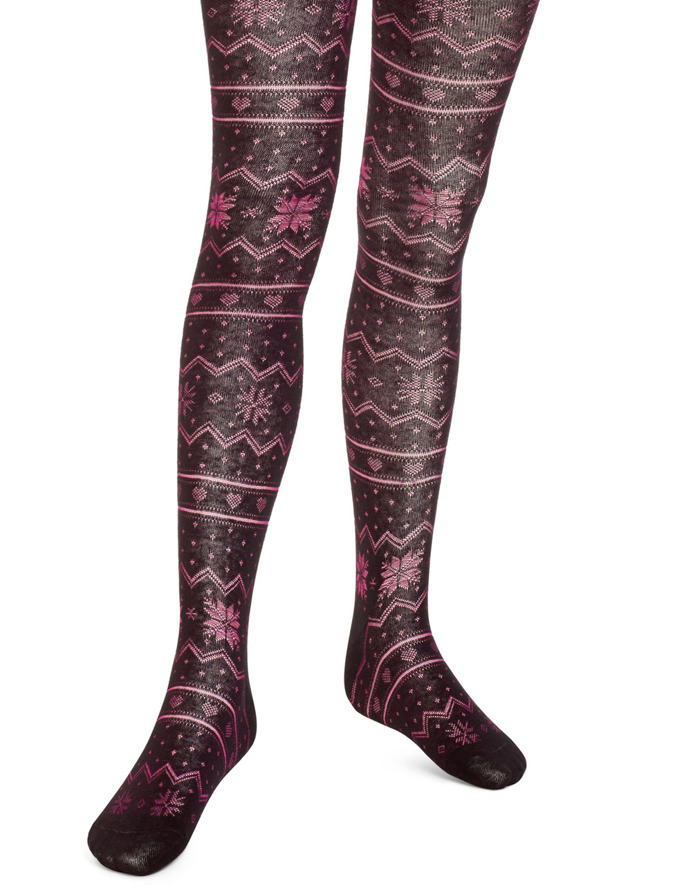 Girls Fairisle Print Knit Leggings - Very Merry