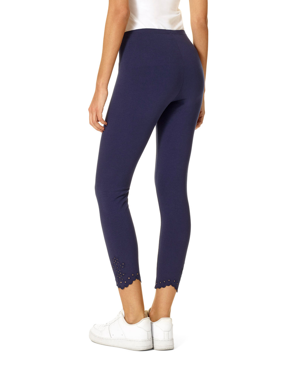 Women Lace Flower Fitness Pant Leggings Slim Elastic Ankle Length Trousers  - AliExpress