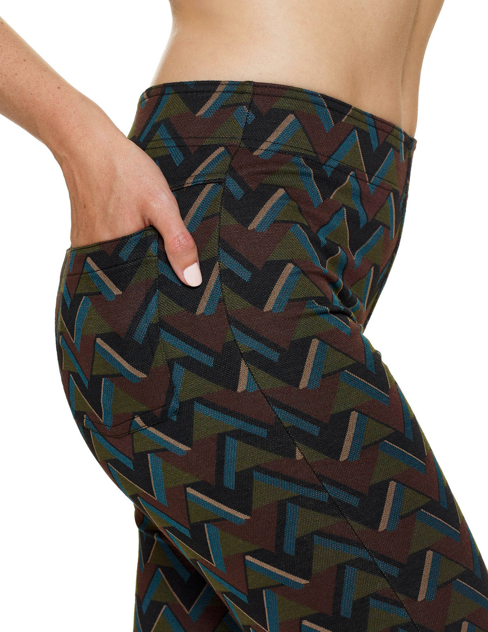 HUE Pontease Geo Cropped Flare Leggings