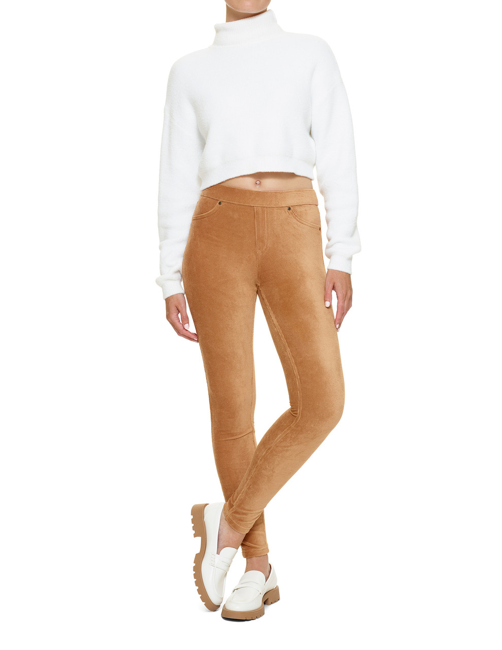HUE Women's Corduroy Leggings (Straight Leg, X-Large, Camel Brown) at   Women's Clothing store