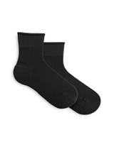 Sporty Shortie Sneaker Sock Black, Shoe Sizes 4-10