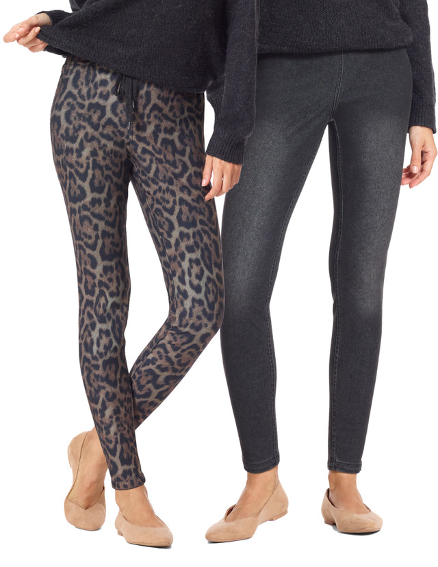 Snake Reversible Denim High Rise Leggings