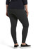 Wide Waistband Blackout Cotton Leggings Black 1X