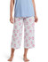 SleepWell Flamingals Capri Pajama Pant White