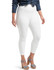 Wide Waistband Blackout Cotton Capri White 1X