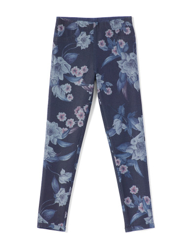 Reversible Denim Girl's High Rise Leggings - Denim | HUE