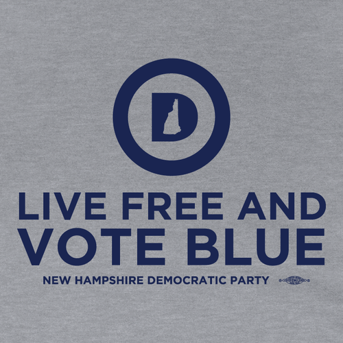 "Live Free And Vote Blue" (Dark Ash Adult Hooded Pullover Fleece) "Live Free And Vote Blue" (Dark Ash Adult Hooded Pullover Fleece)