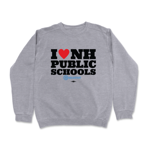 I Heart NH Public Schools Black Colorway Dark Ash Crewneck Sweater i-heart-nh-public-schools-black-colorway-dark-ash-crewneck-sweater