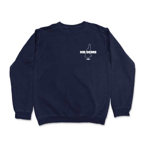 NH Dems - State Outline (Navy Crewneck Sweater) NH Dems - State Outline (Navy Crewneck Sweater)
