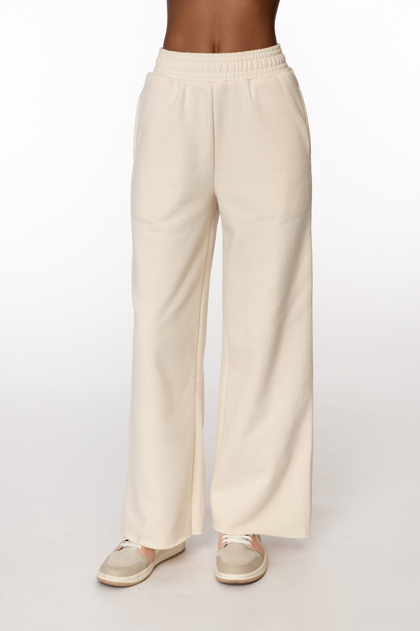 Cream Fleece Wide Leg - FINAL SALE - EllandEmm