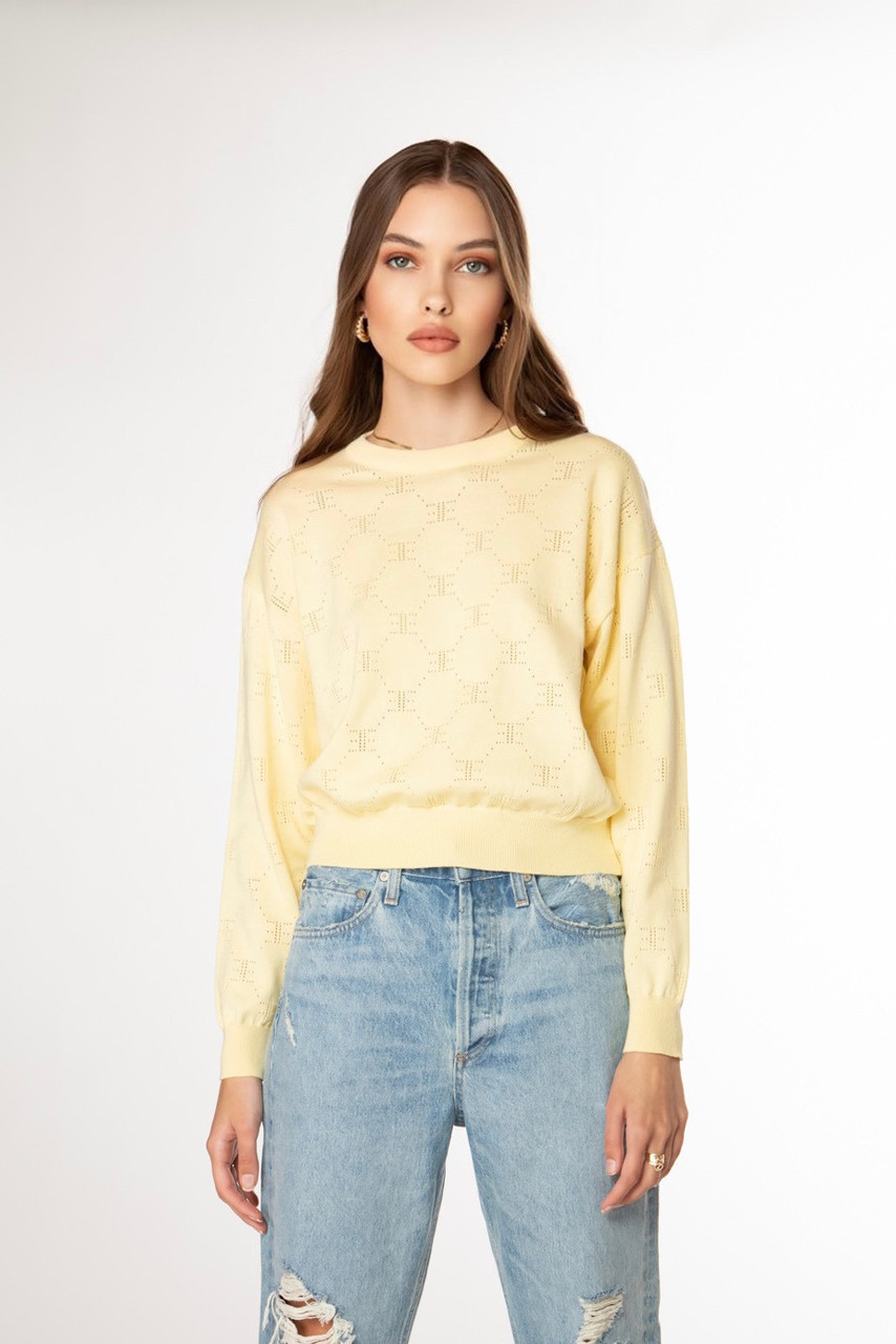 Pastel Yellow Monogram EE Sweater 