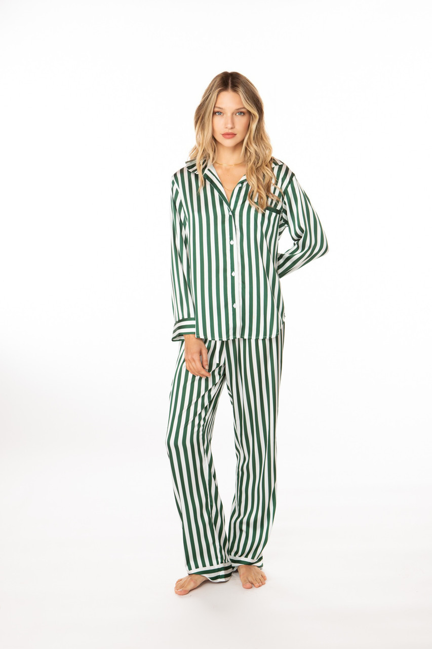 Green Striped Loungewear Set - EllandEmm