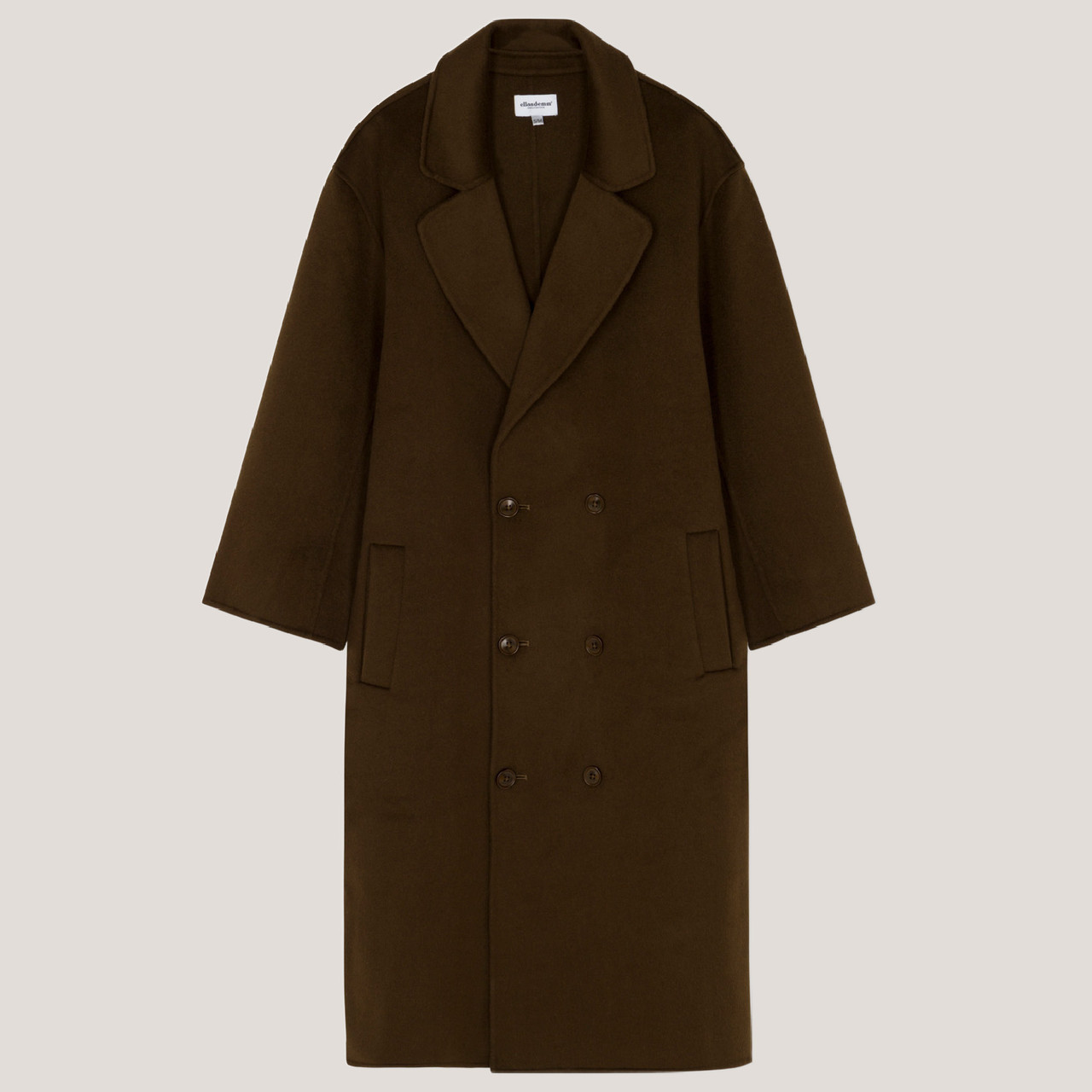 【MAISON MINED】21FW★ BLEND BROWN HALF DOUBLE COAT Dakota Espresso Overcoat - EllandEmm