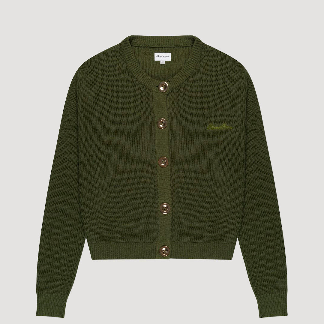 Mother Cardigan - Olive Green - EllandEmm