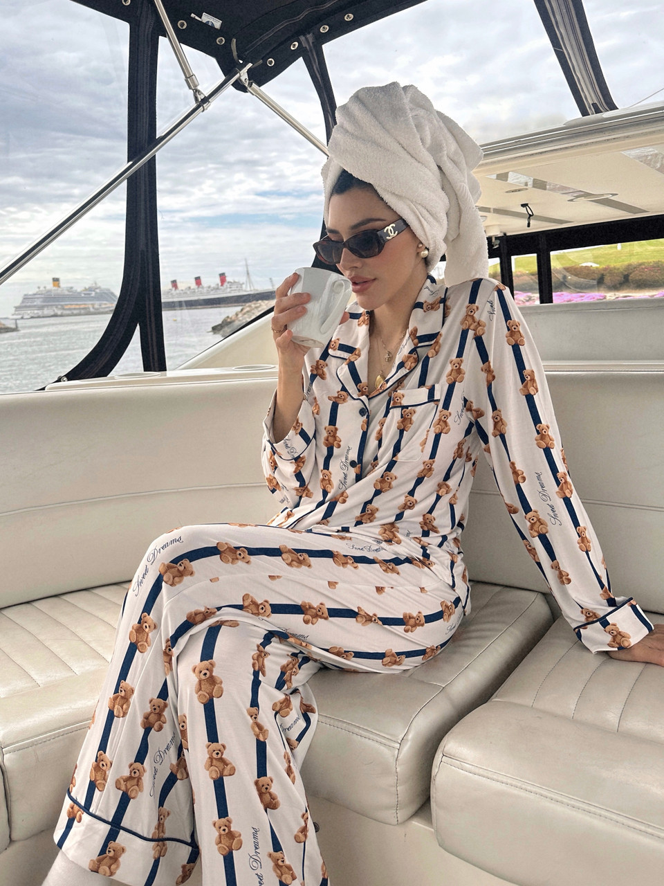 Teddy Bear Striped Pajama Set - EllandEmm