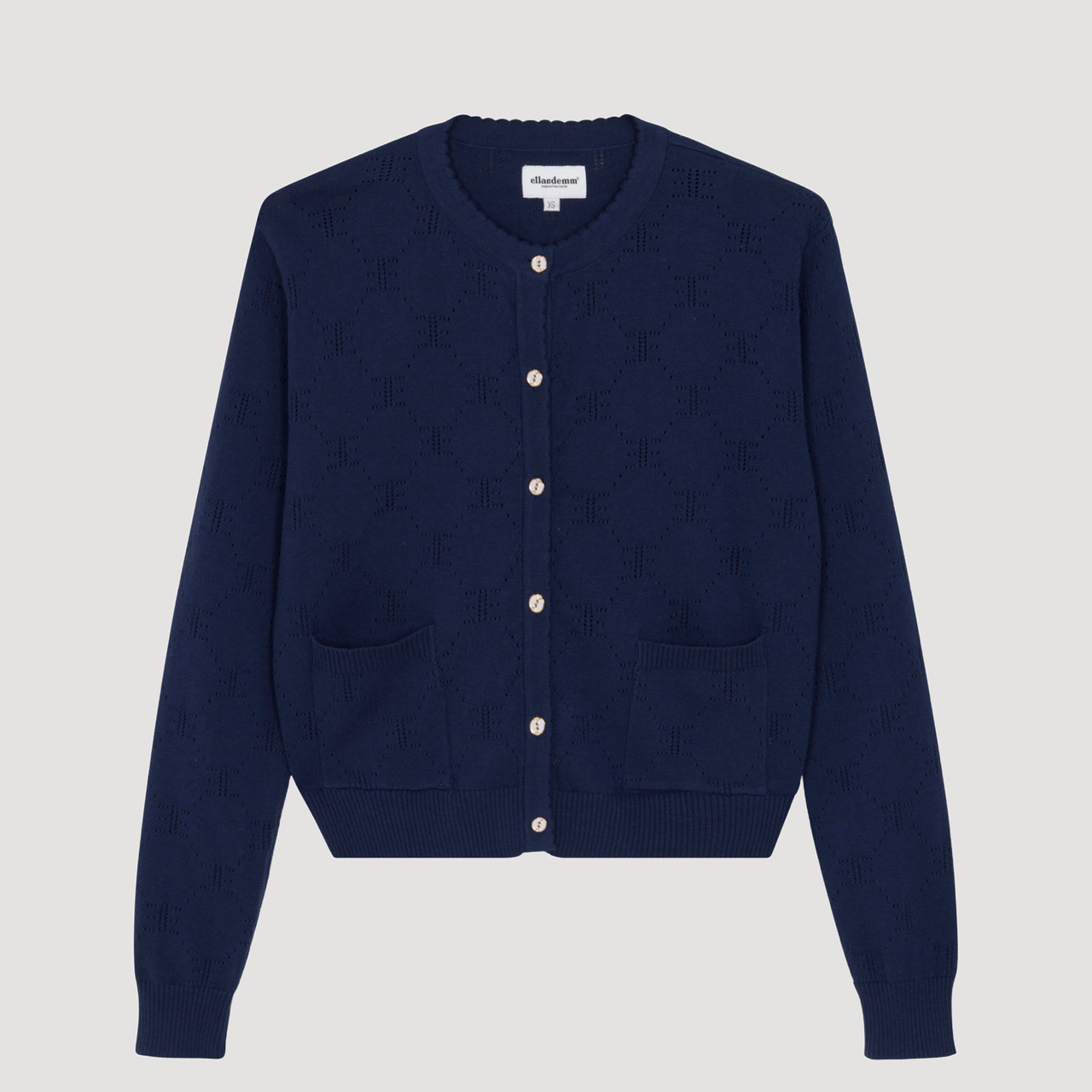 【Her lip to】Be Mine Emblem Knit Cardigan herlipto Be Mine Emblem Knit Cardigan