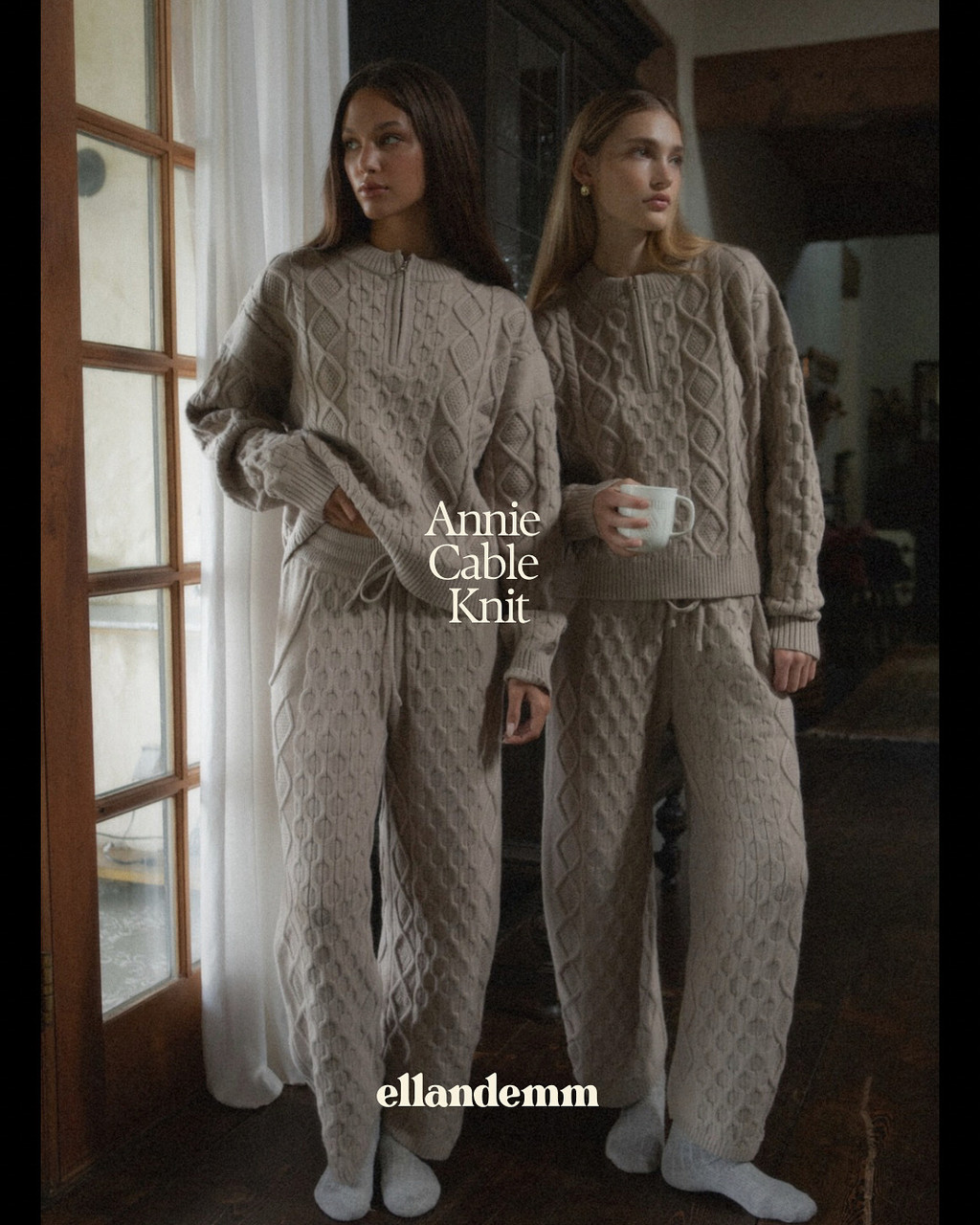 CIANSUMI ニットバングル Annie Barrel Crop Knit Pant - EllandEmm