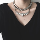 Gem Necklace paired with our Collar necklace. 