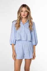 Blue Gingham Shorts