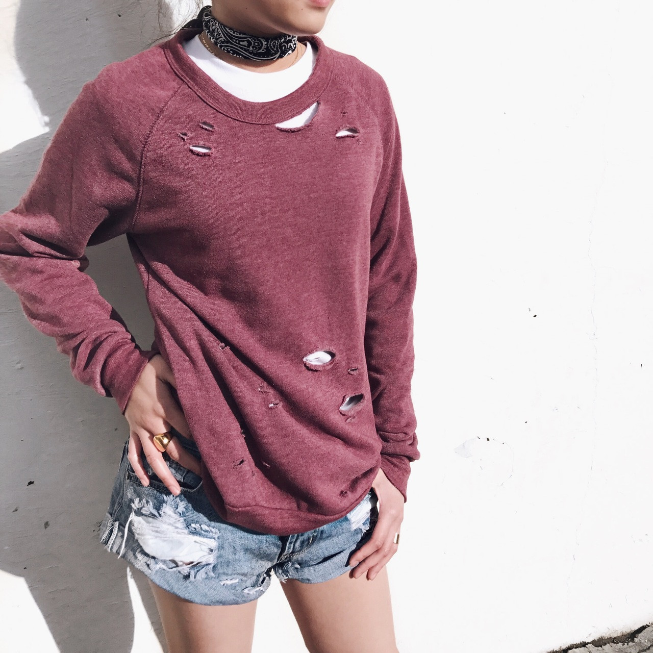 Distressed Sweatshirt EllandEmm