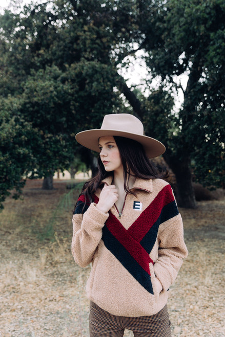 Lightweight Color block Teddy Zip Pullover (3 color way)