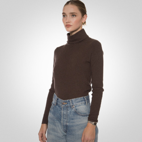 90's Classic Turtleneck Sweater- Espresso 