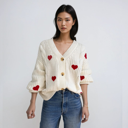 All Hearts Cable Knit Cardigan