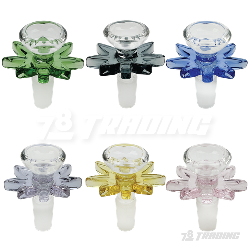 Leaf Shape Handle Bowl Piece Thick Glass 14mm