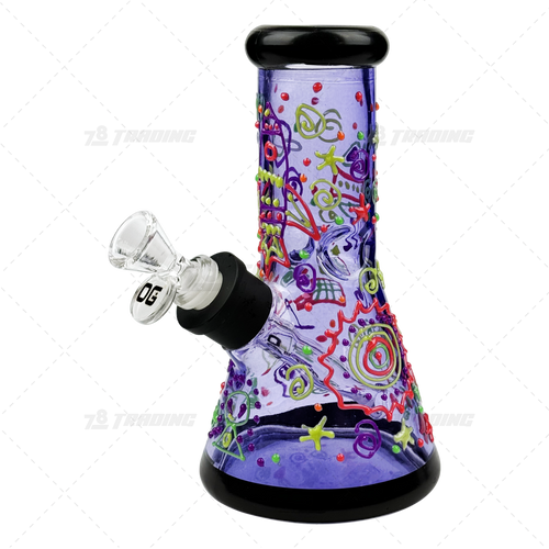 OG Original Glass 8Inches 7mm Glow In The Dark Art Beaker - OG627 / BLUE