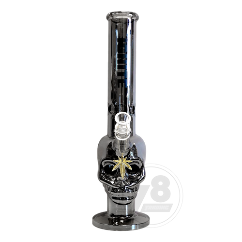 Ignite Glass Metallic Skull - DARK GREY