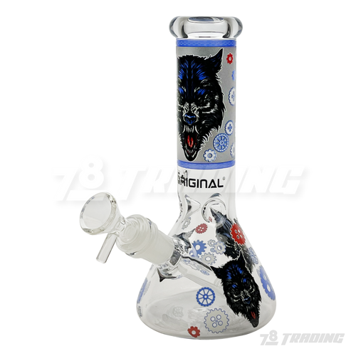 OG Original Glass Glow In The Dark 8" Mini Beaker OG002 - BLUE