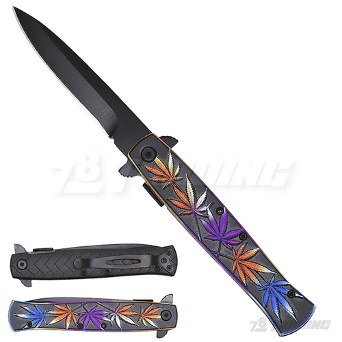 8" Marijuana Design Handle Knife - KS1066