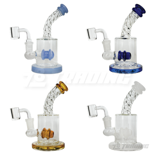 Twist Glass 6inches Bent Neck Glass Rig with Diffuser - RM140