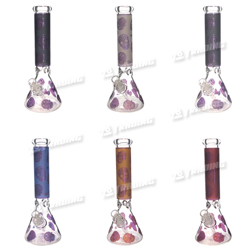 Unbrand Glass MB005 Skull Pattern 14inch 7mm - 6Colors