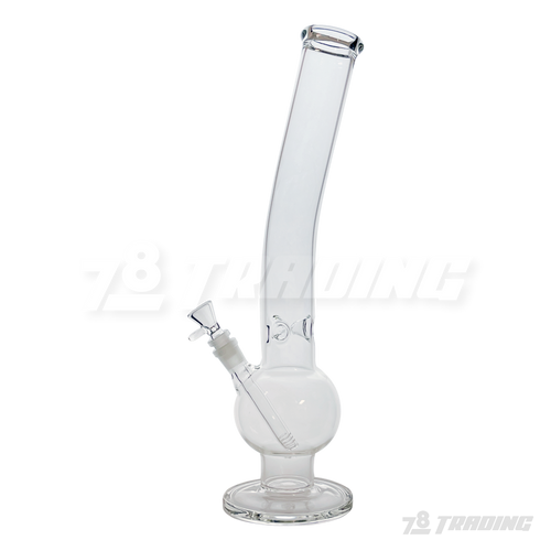 Clear Round Base Glass Water Pipe 18" - HDG5094