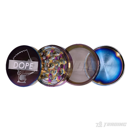 DOPE Rainbow Color Chrome Metal Grinder 60mm 4parts - BART SIMPSON